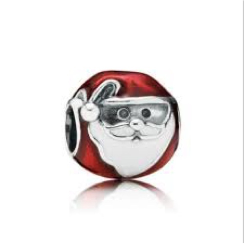 Authentic Pandora Red Santa Face Enamel Charm